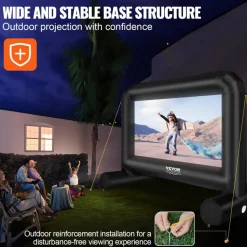 VEVOR Inflatable Movie Screen 20FT Inflatable Projector Screen for outside with 350W Air Blower Inflatable Screen Oxford Fabric Material Blow Up Screen for Outdoor Movie Supports Front/Rear Projection