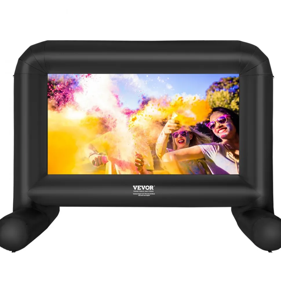 VEVOR Inflatable Movie Screen 20FT Inflatable Projector Screen for outside with 350W Air Blower Inflatable Screen Oxford Fabric Material Blow Up Screen for Outdoor Movie Supports Front/Rear Projection
