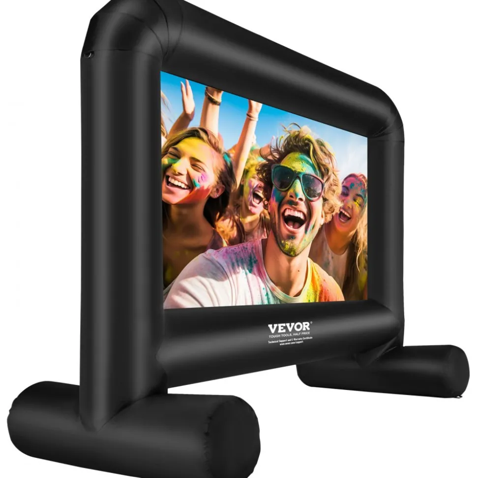 VEVOR Inflatable Movie Screen 20FT Inflatable Projector Screen for outside with 350W Air Blower Inflatable Screen Oxford Fabric Material Blow Up Screen for Outdoor Movie Supports Front/Rear Projection