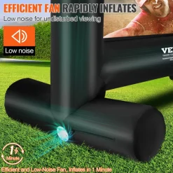 VEVOR Inflatable Movie Screen 20FT Inflatable Projector Screen for outside with 350W Air Blower Inflatable Screen Oxford Fabric Material Blow Up Screen for Outdoor Movie Supports Front/Rear Projection