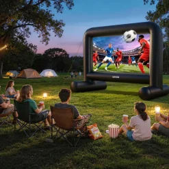 VEVOR Inflatable Movie Screen, 14 ft Outdoor Inflatable Projection Screen with Portable Storage Bag, Front/Rear Projection, Easy Set Up, Blow Up Screen for Outdoor Backyard Movie Night, Theme Parties