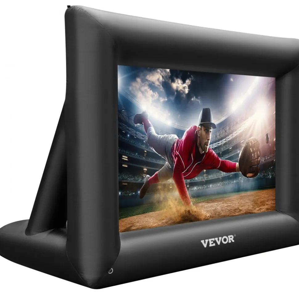 VEVOR Inflatable Movie Screen 24FT Inflatable Projector Screen for outside with 360W Air Blower Inflatable Screen Oxford Fabric Material Blow Up Screen for Outdoor Movie Supports Front/Rear Projection