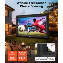 VEVOR Inflatable Movie Screen, 24 ft Outdoor Inflatable Projection Screen with Portable Storage Bag, Front/Rear Projection, Easy Set Up, Blow Up Screen for Outdoor Backyard Movie Night, Theme Parties