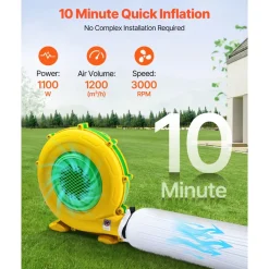 VEVOR Inflatable Nightclub, 29.5 x 19.7 x 13.1 ft Inflatable Party Tent with 1100W Blower & Sandbag, Blow up Night Club with 2 Windows, Air Cube House for Event Birthday Wedding Party, White