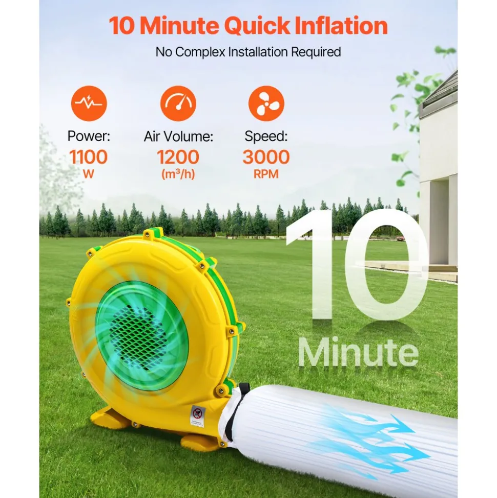 VEVOR Inflatable Nightclub, 29.5 x 19.7 x 13.1 ft Inflatable Party Tent with 1100W Blower & Sandbag, Blow up Night Club with 2 Windows, Air Cube House for Event Birthday Wedding Party, White