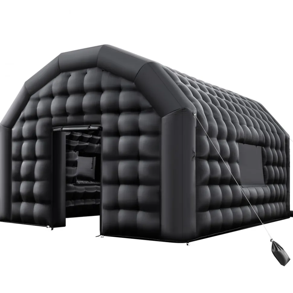 VEVOR Inflatable Nightclub, 19.7 x 16.4 x 12 ft Inflatable Party Tent with 680W Blower & Sandbag, Ventilated Blow up Night Club with 2 Windows, Air Cube House for Event Birthday Wedding Party