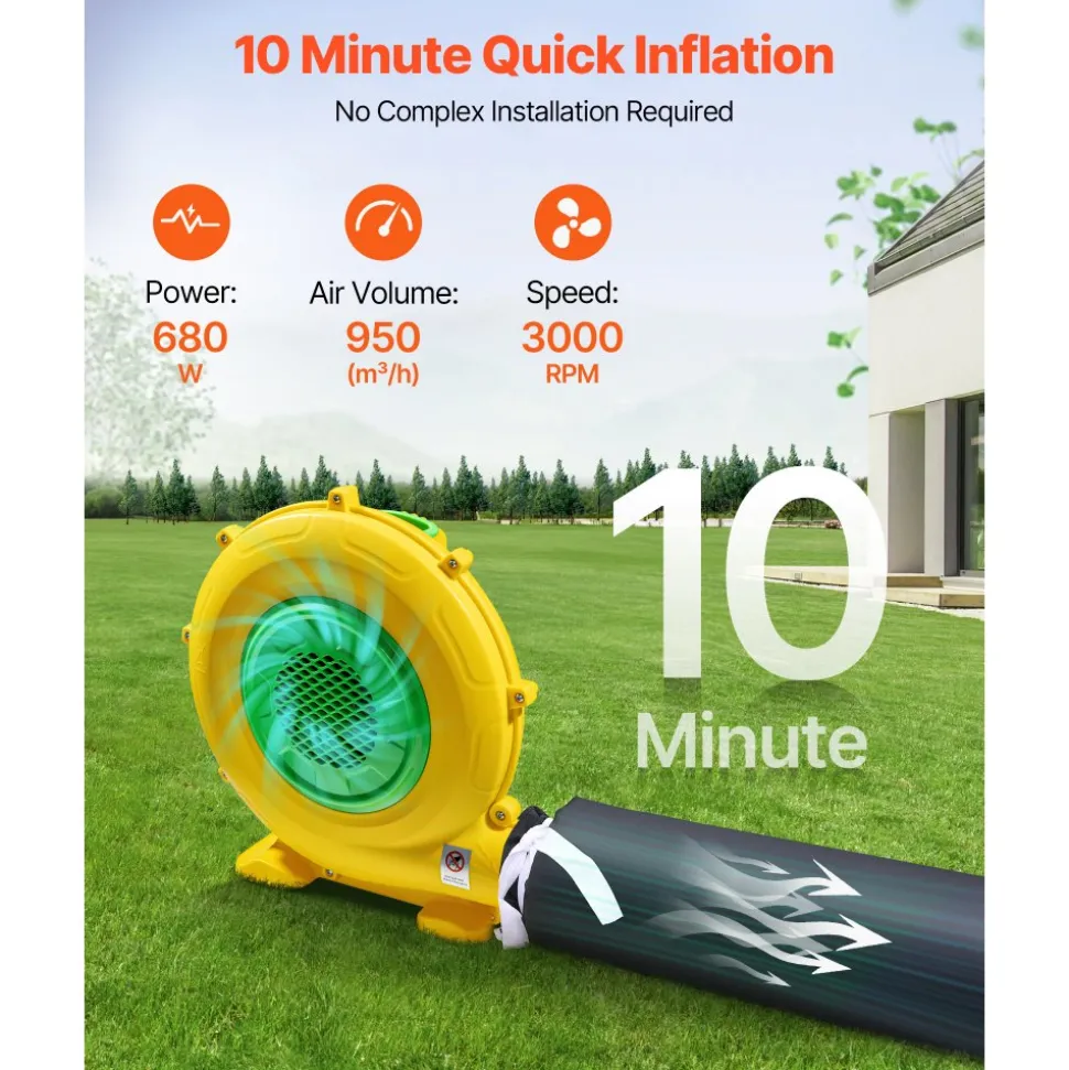 VEVOR Inflatable Nightclub, 19.7 x 16.4 x 12 ft Inflatable Party Tent with 680W Blower & Sandbag, Ventilated Blow up Night Club with 2 Windows, Air Cube House for Event Birthday Wedding Party