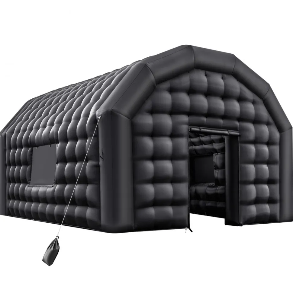 VEVOR Inflatable Nightclub, 19.7 x 16.4 x 12 ft Inflatable Party Tent with 680W Blower & Sandbag, Ventilated Blow up Night Club with 2 Windows, Air Cube House for Event Birthday Wedding Party