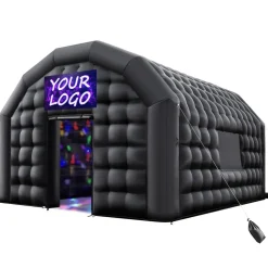 VEVOR Inflatable Nightclub, 19.7 x 16.4 x 12 ft Inflatable Party Tent with 680W Blower & Sandbag, Ventilated Blow up Night Club with 2 Windows, Air Cube House for Event Birthday Wedding Party