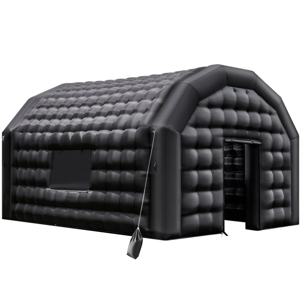 VEVOR Inflatable Nightclub, 19.7 x 16.4 x 12 ft Inflatable Party Tent with 680W Blower & Sandbag, Ventilated Blow up Night Club with 2 Windows, Air Cube House for Event Birthday Wedding Party