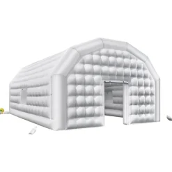 VEVOR Inflatable Nightclub, 26.2 x 19.7 x 13.1 ft Inflatable Party Tent with 1100W Blower & Sandbag, Blow up Night Club with 2 Windows, Air Cube House for Event Birthday Wedding Party, White