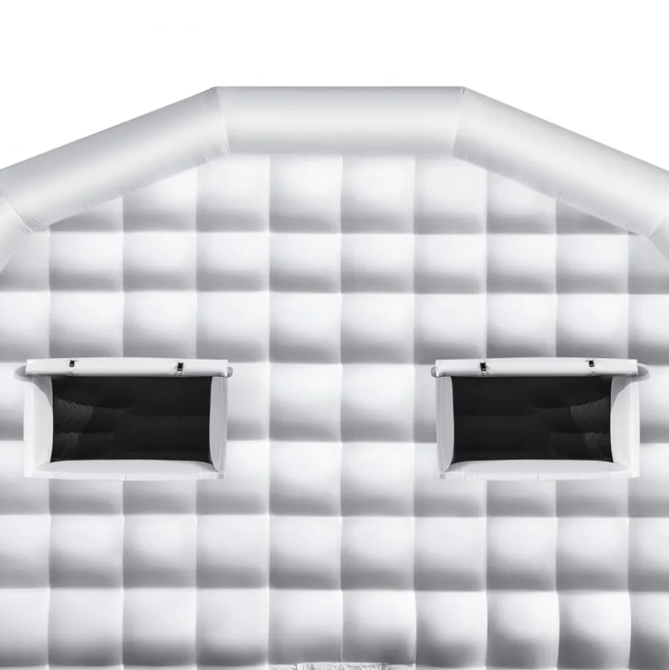 VEVOR Inflatable Nightclub, 26.2 x 19.7 x 13.1 ft Inflatable Party Tent with 1100W Blower & Sandbag, Blow up Night Club with 2 Windows, Air Cube House for Event Birthday Wedding Party, White