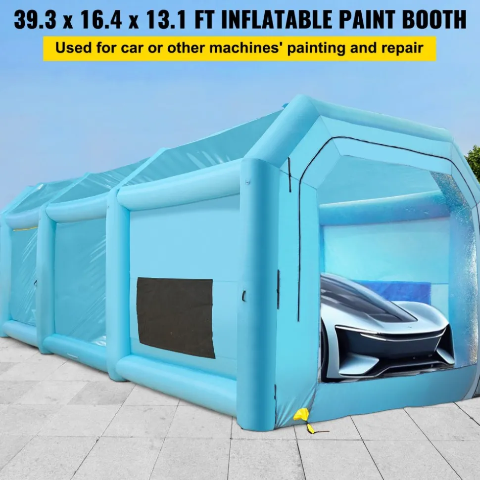 VEVOR Inflatable Paint Booth, 13x10x9ft Inflatable Spray Booth, 950W High Powerful Blower Spray Booth Tent, Car Paint Tent Air Filter System for Car Parking Tent Workstation Motorcycle Garage