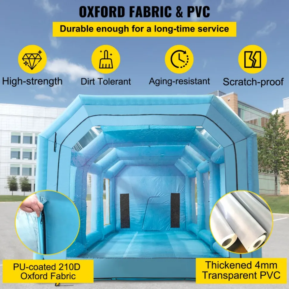 VEVOR Inflatable Paint Booth, 13x10x9ft Inflatable Spray Booth, 950W High Powerful Blower Spray Booth Tent, Car Paint Tent Air Filter System for Car Parking Tent Workstation Motorcycle Garage