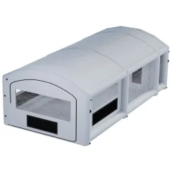 VEVOR Inflatable Paint Booth, 20 x 10 x 8 ft, Portable Spray Booth with 480W+750W Blowers and Large Filter Cotton, Arched Roof Blow Up Painting Tent for ATV, Motorcycle, and Medium Furniture, Blue