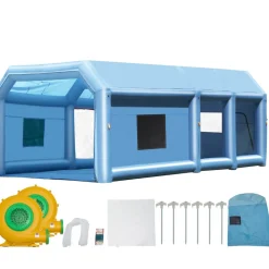 VEVOR Inflatable Paint Booth, 9.8 x 8.2 x 8.2 ft Inflatable Spray Booth, with 550W Powerful Blower and Air Filter System, Portable Car Paint Booth for Motorcycle, Bicycle, Small Furniture Painting