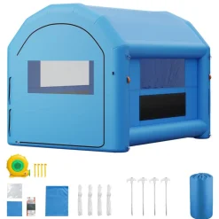VEVOR Inflatable Paint Booth, 13 x 10 x 9 ft, Portable Spray Booth with 750W Powerful Blower and Large Filter Cotton, Arched Roof Blow Up Painting Tent for Bike, Motorcycle, and Furniture, Blue