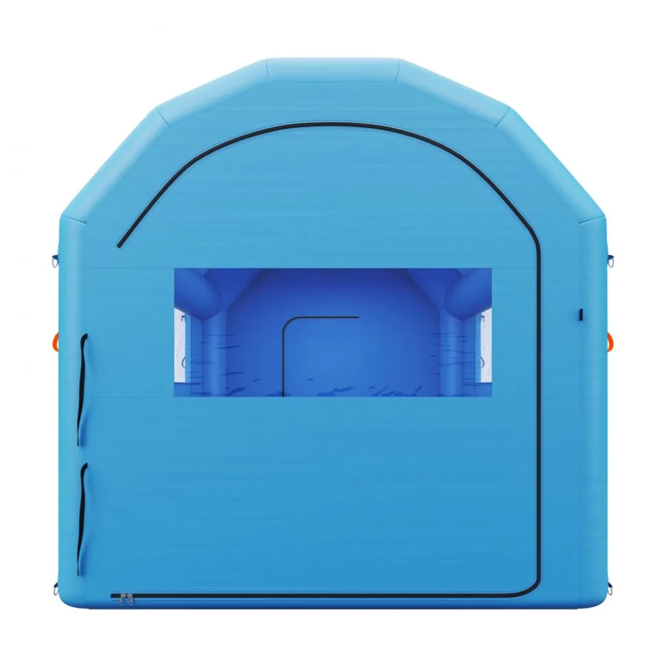 VEVOR Inflatable Paint Booth, 13 x 10 x 9 ft, Portable Spray Booth with 750W Powerful Blower and Large Filter Cotton, Arched Roof Blow Up Painting Tent for Bike, Motorcycle, and Furniture, Blue