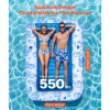 VEVOR Inflatable Pool Float with UPF 50+ Canopy, 82" x 55" Large Tanning Pool Floating Lounger for Adults, 550LBS Capacity Sunbathing Lounger Floaties with Pillow, Phone & Cup Holder for Water Fun