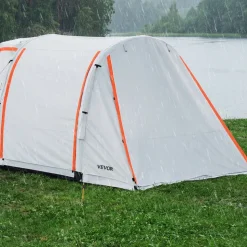 VEVOR Inflatable SUV Tent with Awning, 8 x 6.7 ft 3-Season SUV Tailgate Tent with Ventilated Doors & Mesh Window, PU2000mm Waterproof Car Rear Hatch Tents for Outdoor Camping - Air Pump Included
