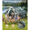VEVOR Inflatable Tent for Camping 5-8 Person Blow Up Tent with Hand Pump, for Family Outdoor Glamping, Waterproof 420D Oxford, Easy Setup Air House with Skylight, Stove Jack, Mesh Windows & Carry Bag