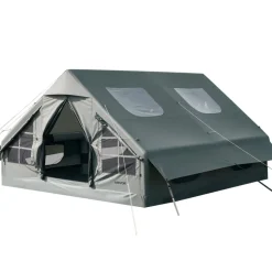 VEVOR Inflatable Tent for Camping 5-8 Person Blow Up Tent with Hand Pump, for Family Outdoor Glamping, Waterproof 420D Oxford, Easy Setup Air House with Skylight, Stove Jack, Mesh Windows & Carry Bag