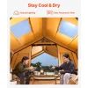 VEVOR Inflatable Tents for Camping, 8-12 Person Easy Setup Blow up Tent with Hand Pump, 4 Season Luxury Glamping Tent with 2 Skylights, Canopy, Stove Jack, 2 Doors & Mesh Windows (Include Storage Bag)