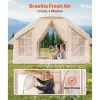VEVOR Inflatable Tents for Camping, 4-6 Person Easy Setup Blow up Tent with Hand Pump, 300D Oxford 4 Season Glamping Tent with Stove Jack 2 Doors & 4 Mesh Windows, Storage Bag Included for Easy Taking