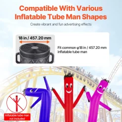 VEVOR Inflatable Tube Man Blower, 1 HP, Blower Fan for Wacky Waving Inflatable Tube Guy, PP Shell, IPX3 Waterproof, Fits 18