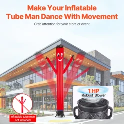 VEVOR Inflatable Tube Man Blower, 1 HP, Blower Fan for Wacky Waving Inflatable Tube Guy, PP Shell, IPX3 Waterproof, Fits 18