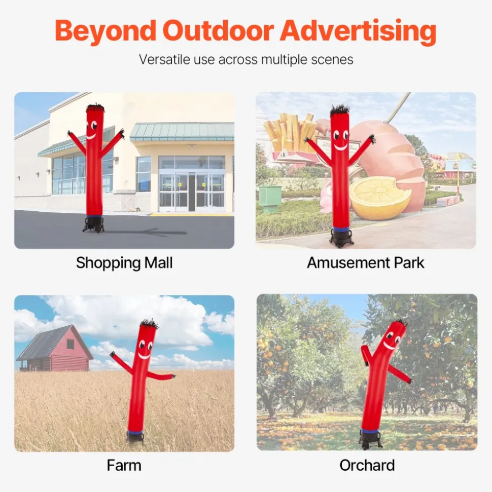 VEVOR Inflatable Tube Man Set, 10 ft Tall, Wacky Waving Inflatable Dancing Tube Guy with 9/10 HP Blower, PP Shell IPX3 Waterproof Blower Fan, for Outdoor Advertising Business Store Party