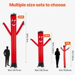VEVOR Inflatable Tube Man Set, 6 ft Tall, Wacky Waving Inflatable Dancing Tube Guy with 1/15 HP Blower, PP Shell IPX3 Waterproof Blower Fan, for Outdoor Advertising Business Store Party