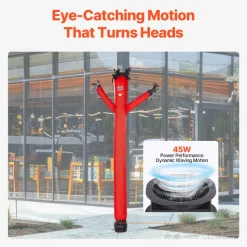 VEVOR Inflatable Tube Man Set, 6 ft Tall, Wacky Waving Inflatable Dancing Tube Guy with 1/15 HP Blower, PP Shell IPX3 Waterproof Blower Fan, for Outdoor Advertising Business Store Party