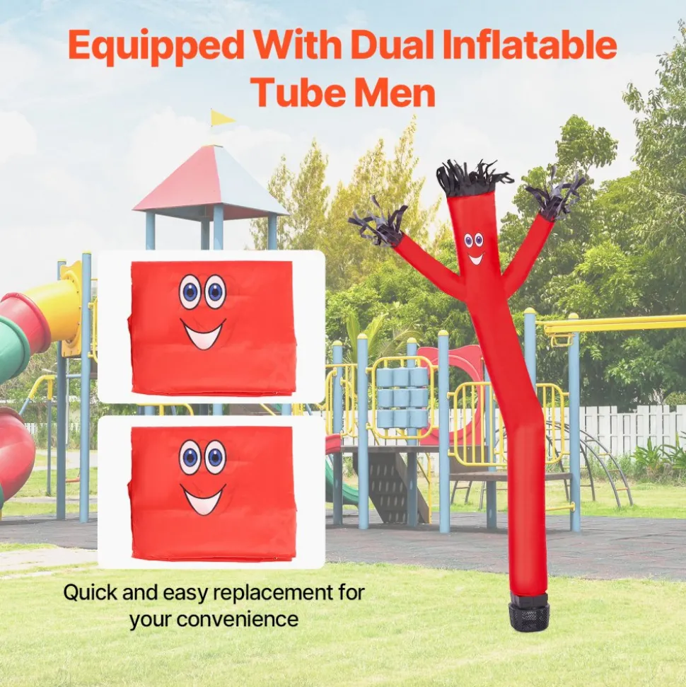 VEVOR Inflatable Tube Man Set, 6 ft Tall, Wacky Waving Inflatable Dancing Tube Guy with 1/15 HP Blower, PP Shell IPX3 Waterproof Blower Fan, for Outdoor Advertising Business Store Party