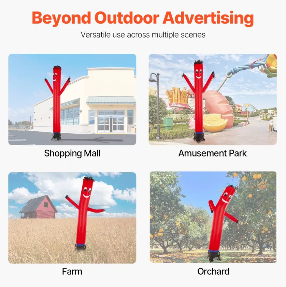 VEVOR Inflatable Tube Man Set, 20 ft Tall, Wacky Waving Inflatable Dancing Tube Guy with 1 HP Blower, PP Shell IPX3 Waterproof Blower Fan, for Outdoor Advertising Business Store Party