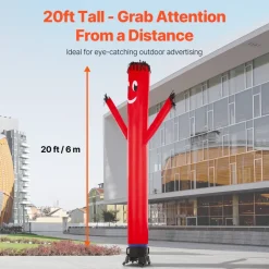 VEVOR Inflatable Tube Man Set, 20 ft Tall, Wacky Waving Inflatable Dancing Tube Guy with 1 HP Blower, PP Shell IPX3 Waterproof Blower Fan, for Outdoor Advertising Business Store Party