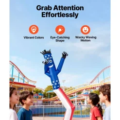 VEVOR Inflatable Tube Man with Blower, 20 ft Tall, Wacky Waving Wind Flying Inflatable Dancing Tube Guy with 1 HP IPX3 Waterproof Blower Fan, for Outdoor Advertising Business Store Party Decoration