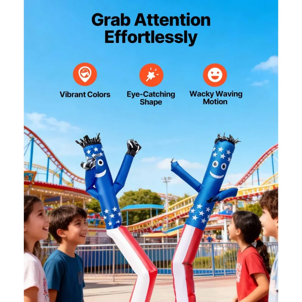 VEVOR Inflatable Tube Man with Blower, 10 ft Tall, Wacky Waving Wind Flying Inflatable Dancing Tube Guy with 3/4 HP IPX3 Waterproof Blower Fan, for Outdoor Advertising Business Store Decoration, Red
