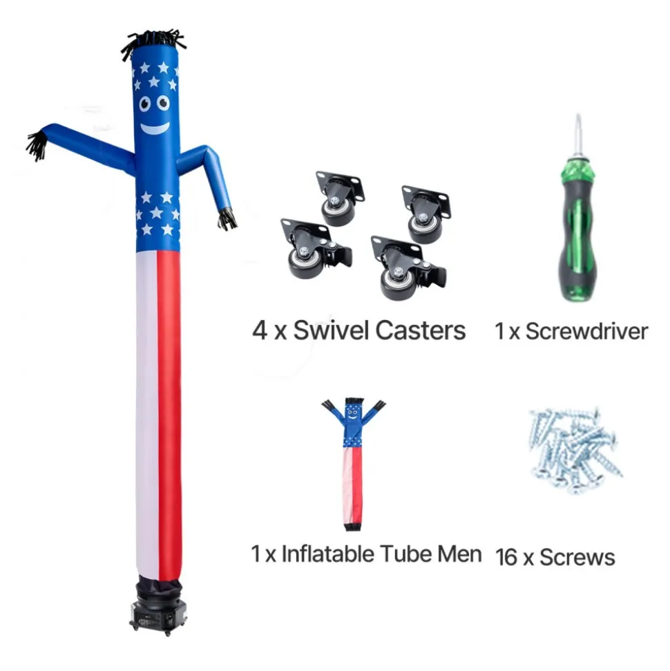 VEVOR Inflatable Tube Man with Blower, 10 ft Tall, Wacky Waving Wind Flying Inflatable Dancing Tube Guy with 3/4 HP IPX3 Waterproof Blower Fan, for Outdoor Advertising Business Store Decoration, Red