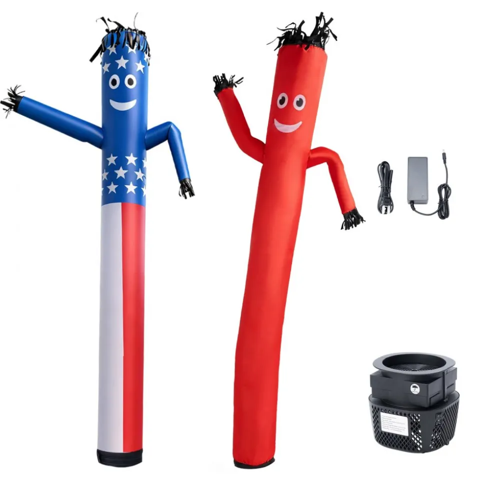 VEVOR Inflatable Tube Man with Blower, 8 ft Tall, Wacky Waving Wind Flying Inflatable Dancing Tube Guy with 1/15 HP IPX3 Waterproof Blower Fan, for Outdoor Advertising Business Store Party Decoration