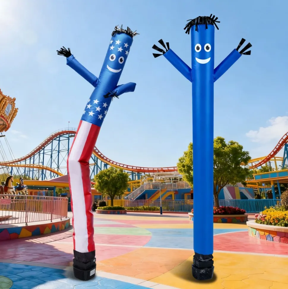 VEVOR Inflatable Tube Man with Blower, 6 ft Tall, Wacky Waving Wind Flying Inflatable Dancing Tube Guy with 1/15 HP IPX3 Waterproof Blower Fan, for Outdoor Advertising Business Store Party Decoration