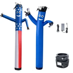 VEVOR Inflatable Tube Man with Blower, 6 ft Tall, Wacky Waving Wind Flying Inflatable Dancing Tube Guy with 1/15 HP IPX3 Waterproof Blower Fan, for Outdoor Advertising Business Store Party Decoration