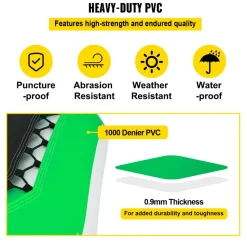 VEVOR Inflatable Water Trampoline, 10ft Recreational Water Bouncer with Escalator, Round Inflatable Water Trampoline in Green and White, Floating Trampoline for Lakes, Pools, Calm Sea