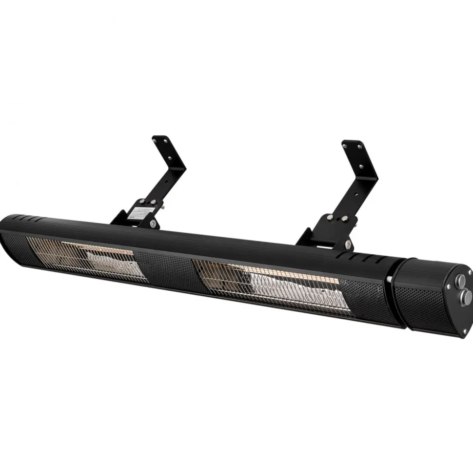 VEVOR Infrared Heater 1500W Electric Space Heater 3 Heat Settings Black, with Remote Control for Outdoor Use, 24 Hours Timer, Premium Aluminum Alloy, Even Warmth for Patios, Backyards, and Balconies