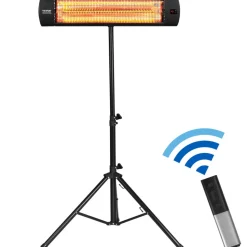 VEVOR Infrared Heater, 1500W Electric Space Heater with Remote Control, LED Screen w/ 3 Speeds & Timer, Outdoor/Outdoor for Patio,Porch,Dining Room,Studio