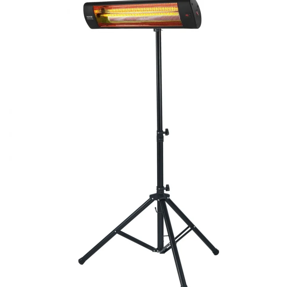 VEVOR Infrared Heater, 1500W Electric Space Heater with Remote Control, LED Screen w/ 3 Speeds & Timer, Outdoor/Outdoor for Patio,Porch,Dining Room,Studio