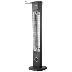 VEVOR Infrared Heater 1500W Electric Space Heater 8 Heat Settings Black, with Remote Control for Outdoor Use, 8H Timer, Overheat Protection, Cold-Rolled Steel, for Patios, Backyards, and Balconies