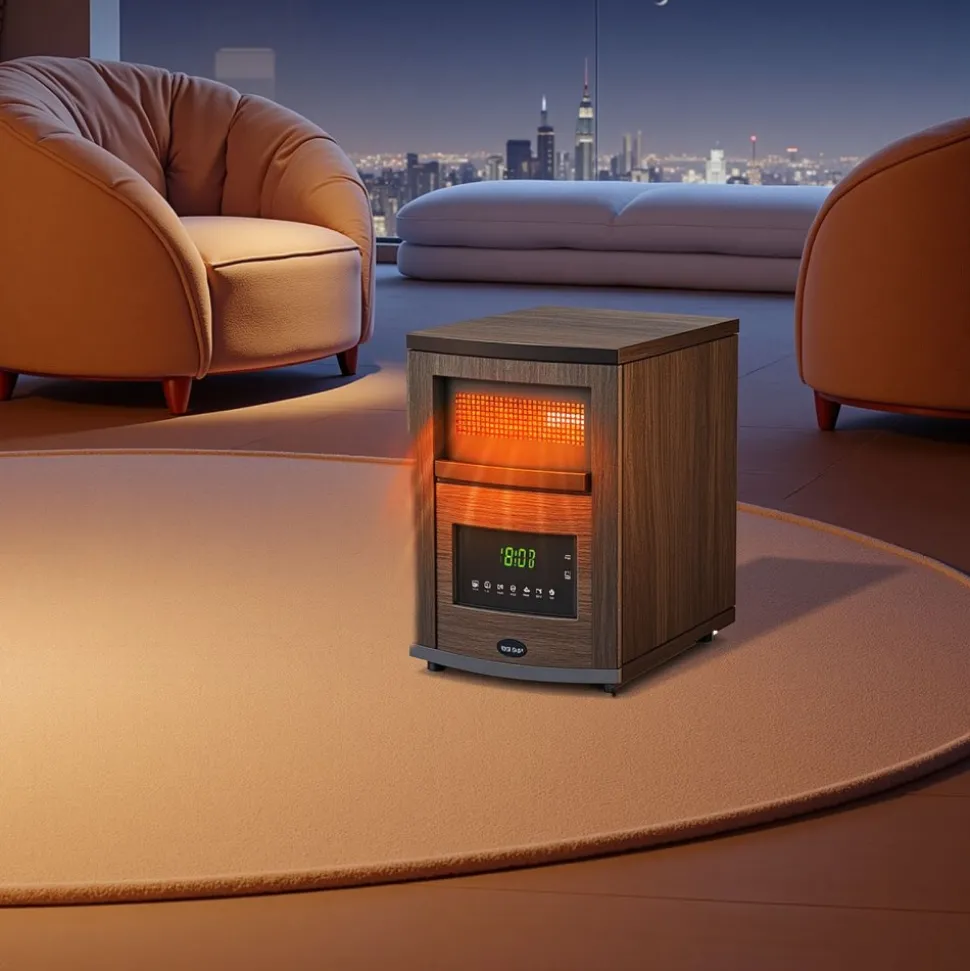 VEVOR Infrared Heater, 1500W Electric Space Heater with Remote Control, LED Screen & 24H Timer, Multiple Temperature Adjustable for Patio Bedroom,Living Room,Studio,Dining Room