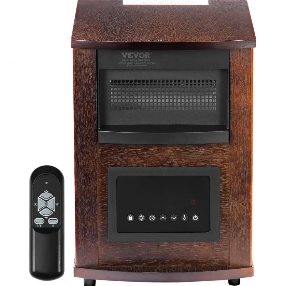 VEVOR Infrared Heater, 1500W Electric Space Heater with Remote Control, LED Screen & 24H Timer, Multiple Temperature Adjustable for Patio Bedroom,Living Room,Studio,Dining Room