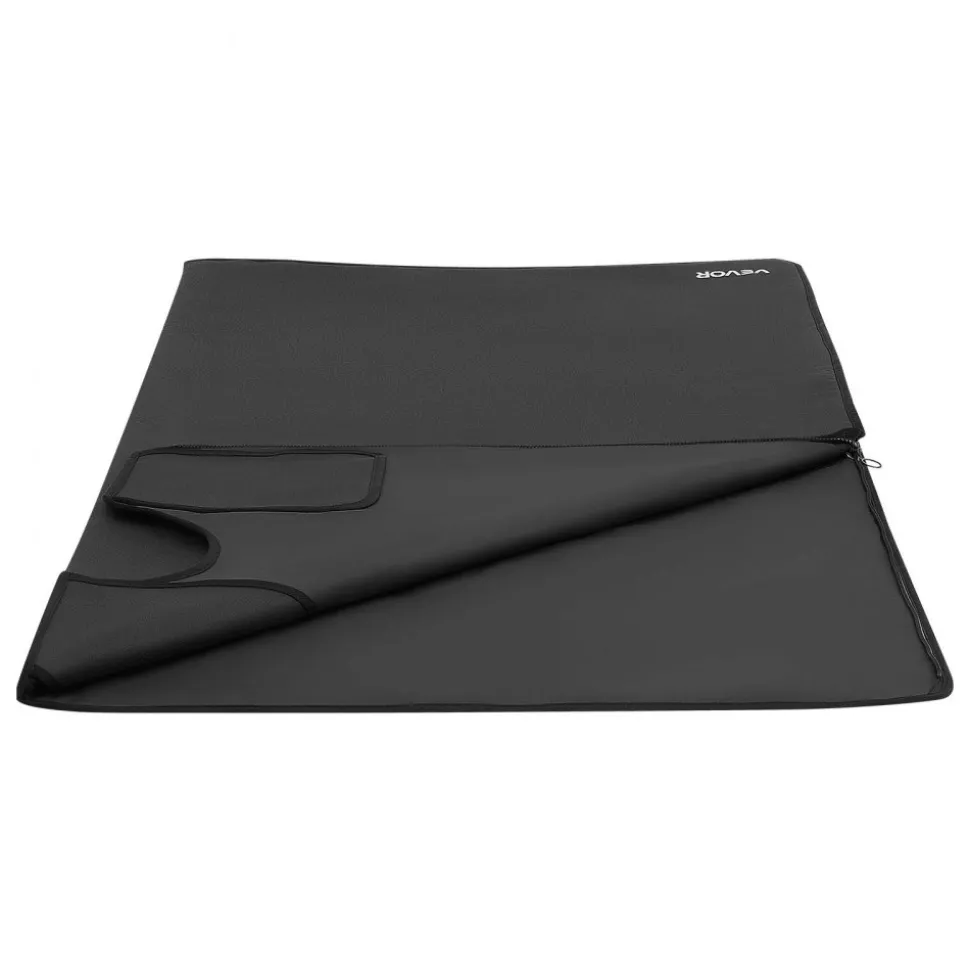 VEVOR Infrared Sauna Blanket with Armholes, 71 x 35 in Portable Sauna Bag, Even Heating for Home Detox & Relaxation, Temp Control & Timer, PU Leather Heating Wrap with Towel Liner, Carry Bag, Black